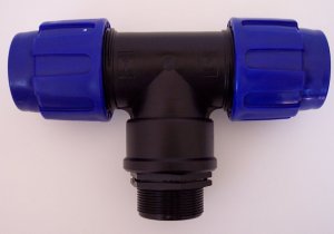 IBC Regenwasser Einlauf T-Stück 50mm mit 2" AG