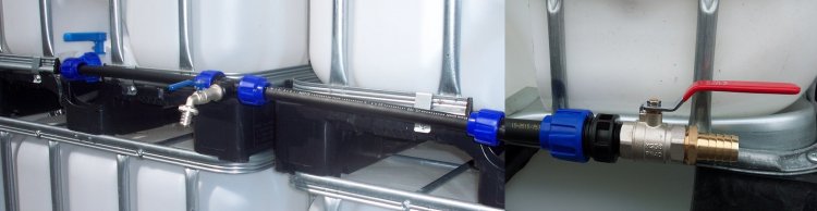 IBC Verbindungsset für 2 Tanks + Pumpenanschluss - zum Schließen ins Bild klicken
