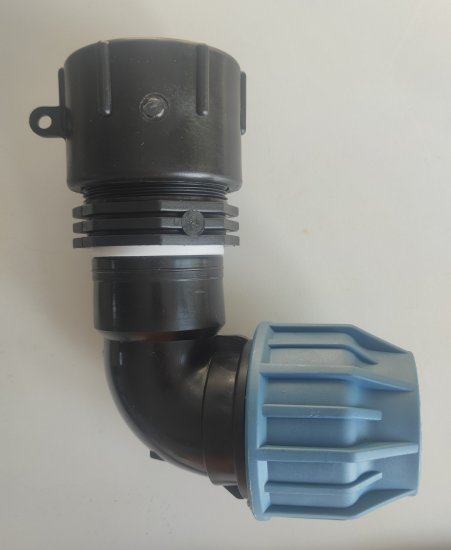 IBC-Adapter PE-Rohr Winkel 40 mm - zum Schließen ins Bild klicken
